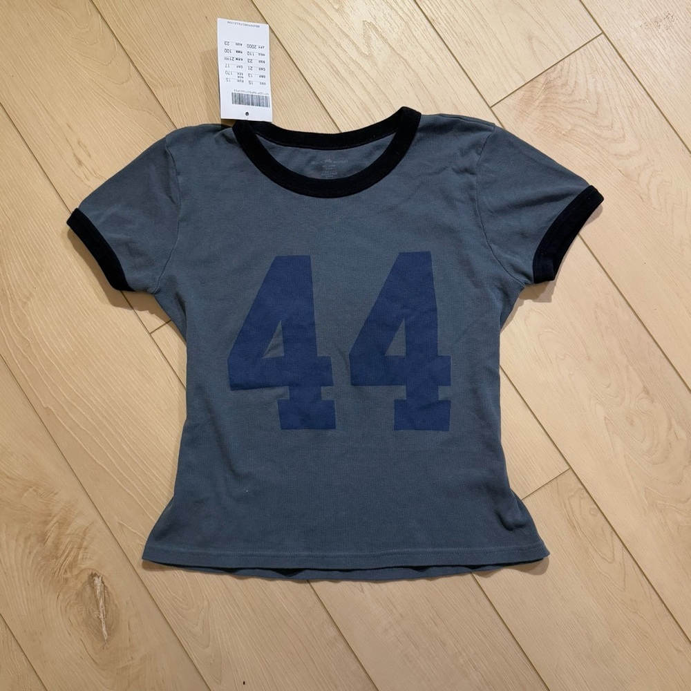 brandy melville blue ringer number 44 graphic shirt BNWT